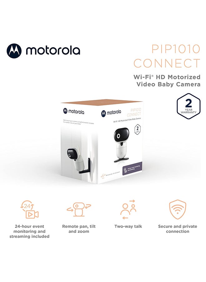موتورولا PIP1010 Baby Video And Audio Monitor - With Camera - Pan, Tilt, Zoom and Night Vision - Including Wall Mount - Motorola Nursery App - Room Temperature, Two-Way Communication And Lullabies  - Image 2