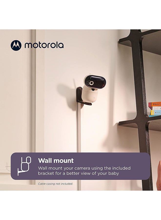 موتورولا PIP1010 Baby Video And Audio Monitor - With Camera - Pan, Tilt, Zoom and Night Vision - Including Wall Mount - Motorola Nursery App - Room Temperature, Two-Way Communication And Lullabies  - Image 3