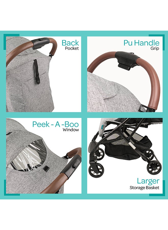 مون Ritzi-Lite Baby Cabin Stroller - Grey, 0 To 36 Months - Image 5