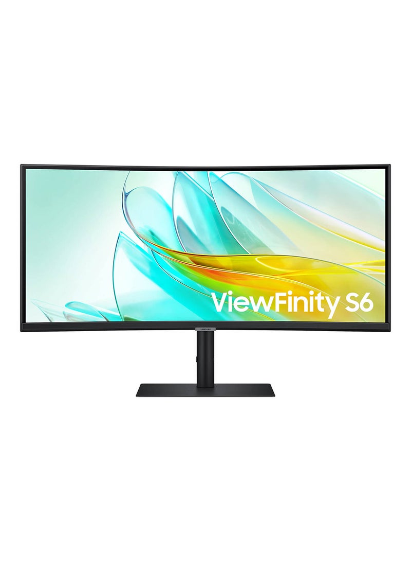 سامسونج - S65UC ViewFinity S6 Monitor, 34" VA UWQHD Display, 100Hz Refresh Rate, 5ms Response Time, 1000R Curvature, Built-In Speaker, KVM Switch, FreeSync Technology, LS34C650UAMXUE Black - Image 1