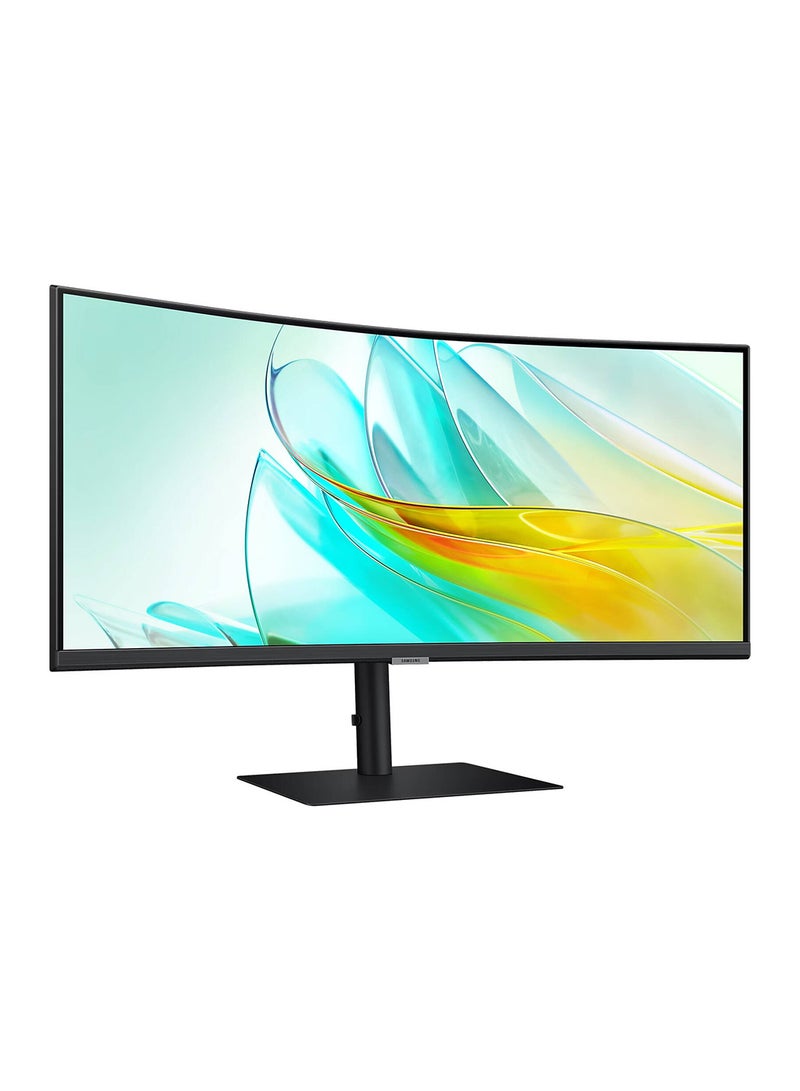 سامسونج - S65UC ViewFinity S6 Monitor, 34" VA UWQHD Display, 100Hz Refresh Rate, 5ms Response Time, 1000R Curvature, Built-In Speaker, KVM Switch, FreeSync Technology, LS34C650UAMXUE Black - Image 1