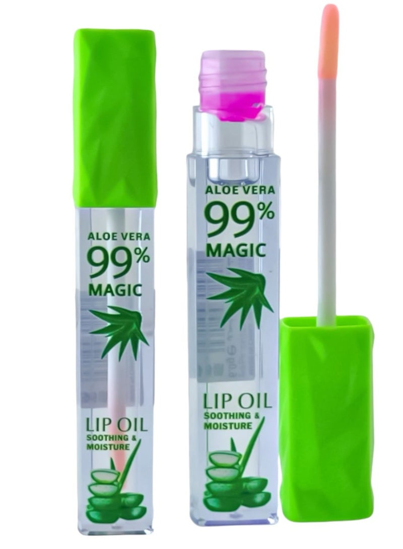 ROSE BERRY 2PCS ALO VERA 99% MAGIC LIP OIL SOOTHING & MOISTURE CLEAR  - Image 1
