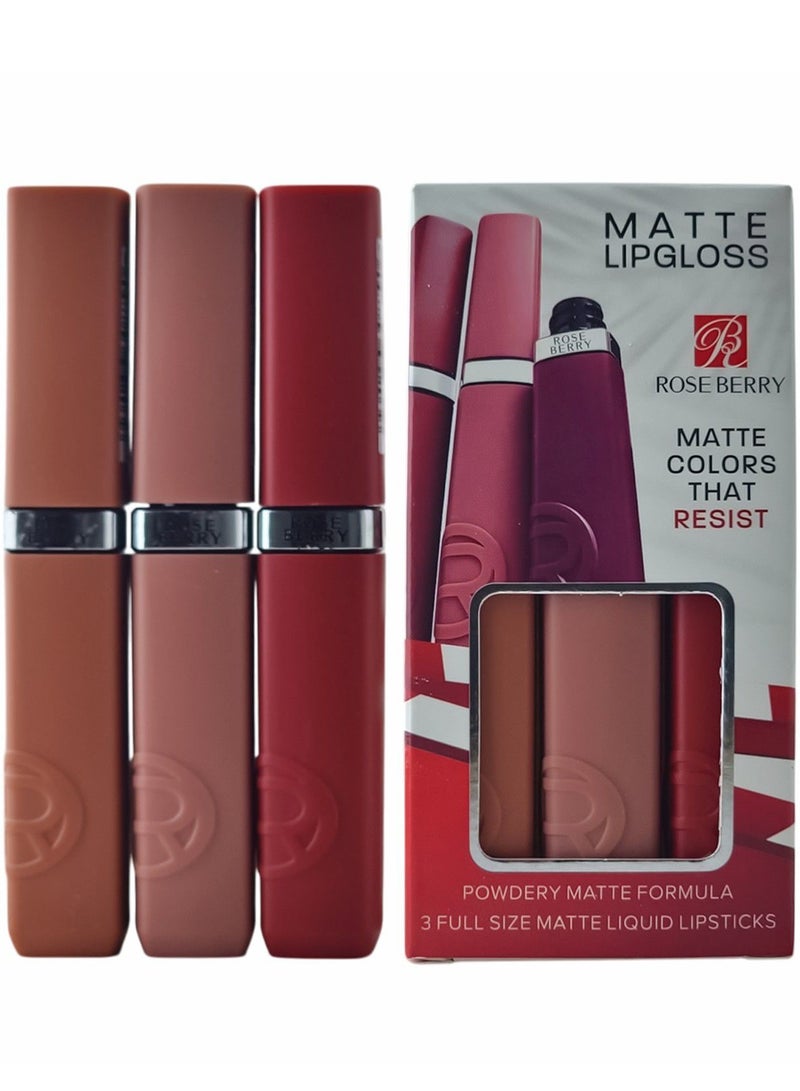 روز بيري لمسة شفاه غير لامعة من 3 قطع - Image 3