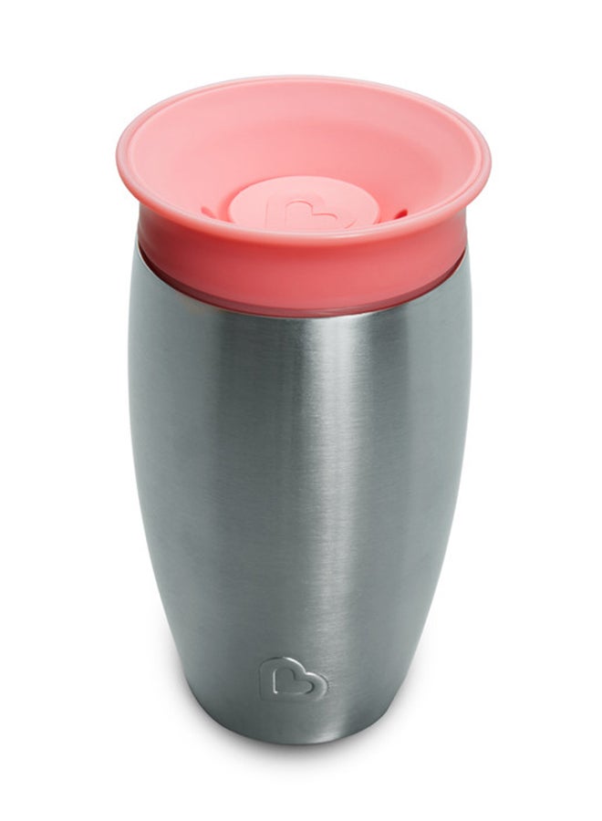 Munchkin Miracle 360 Stainless Steel Insulated Double Walled Toddler Cup, 10 Oz, Keeps Drink Cool For Up To 15 Hours, 12 Months+ Pink - Image 5