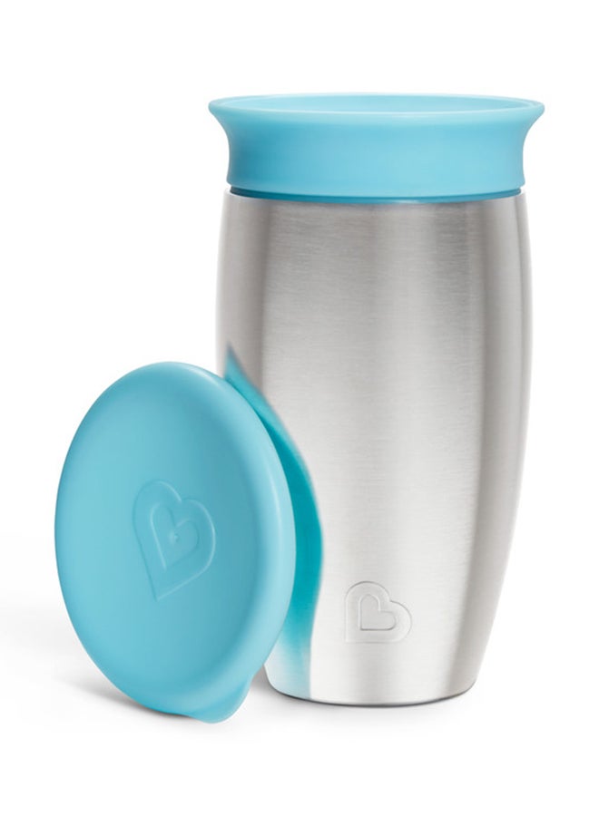 مونشكين - Miracle 360 Stainless Steel Insulated Double Walled Toddler Cup, 10 Oz, Keeps Drink Cool For Up To 15 Hours, 12 Months+, Blue - Image 1