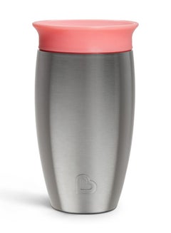 مونشكين Miracle 360 Stainless Steel Insulated Double Walled Toddler Cup, 10 Oz, Keeps Drink Cool For Up To 15 Hours, 12 Months+ Pink  - Image 2