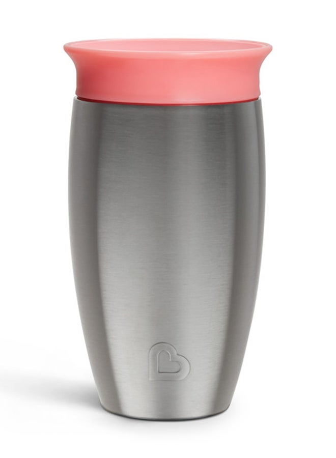 مونشكين - Miracle 360 Stainless Steel Insulated Double Walled Toddler Cup, 10 Oz, Keeps Drink Cool For Up To 15 Hours, 12 Months+ Pink - Image 1