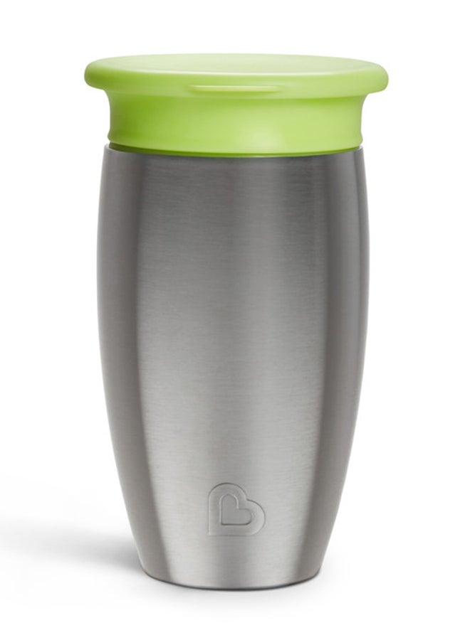 مونشكين - Miracle 360 Stainless Steel Insulated Double Walled Toddler Cup, 10 Oz, Keeps Drink Cool For Up To 15 Hours, 12 Months+ Green - Image 1