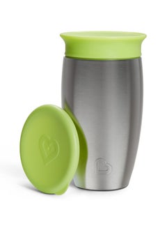 مونشكين Miracle 360 Stainless Steel Insulated Double Walled Toddler Cup, 10 Oz, Keeps Drink Cool For Up To 15 Hours, 12 Months+ Green  - Image 3