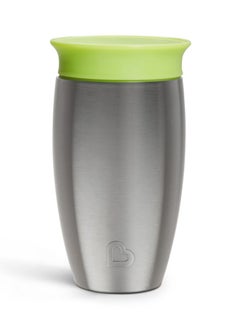 مونشكين Miracle 360 Stainless Steel Insulated Double Walled Toddler Cup, 10 Oz, Keeps Drink Cool For Up To 15 Hours, 12 Months+ Green  - Image 2