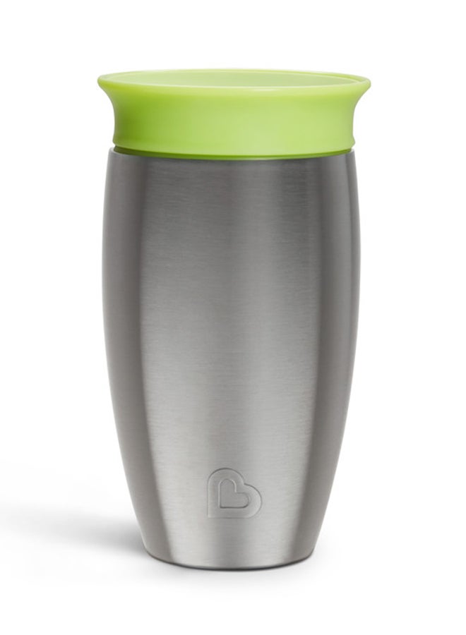مونشكين - Miracle 360 Stainless Steel Insulated Double Walled Toddler Cup, 10 Oz, Keeps Drink Cool For Up To 15 Hours, 12 Months+ Green - Image 1
