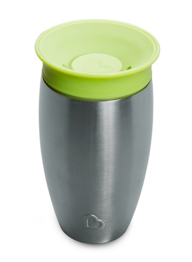 مونشكين - Miracle 360 Stainless Steel Insulated Double Walled Toddler Cup, 10 Oz, Keeps Drink Cool For Up To 15 Hours, 12 Months+ Green - Image 1