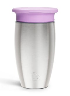 مونشكين Miracle 360 Stainless Steel Insulated Double Walled Toddler Cup, 10 Oz, Keeps Drink Cool For Up To 15 Hours, 12 Months+, Purple  - Image 1