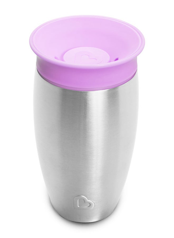 مونشكين - Miracle 360 Stainless Steel Insulated Double Walled Toddler Cup, 10 Oz, Keeps Drink Cool For Up To 15 Hours, 12 Months+, Purple - Image 1