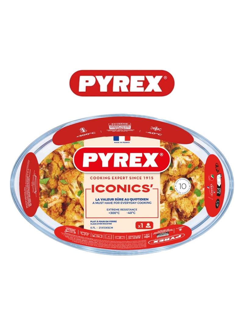 Pyrex Essentials Multipurpose Oval Roaster 21x13cm – Durable & Versatile Cooking Solution - Image 1