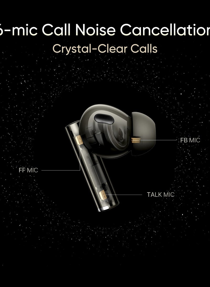 Buds Air 6 pro True Wireless Earbuds, 50dB Noise Reduction, ANC to Ears and Environment, 6-Mic Call Noise Cancellation, 40 Hours Playback, Dual Call – Titanium Twilight titanium twlight