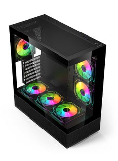 Case,V930B,ATX Gaming Case, 6 ARGB fan, Port: Type C (same speed as USB3.0) + USB3.0 + USB1.1 + HD Audio Black