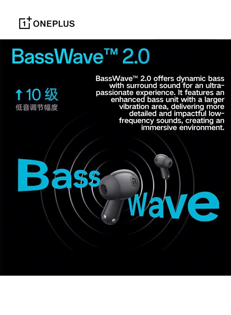 OnePlus - Buds Ace 2 – Premium Wireless Earbuds with Extended Battery and Advanced Noise Cancellation Black - Image 1