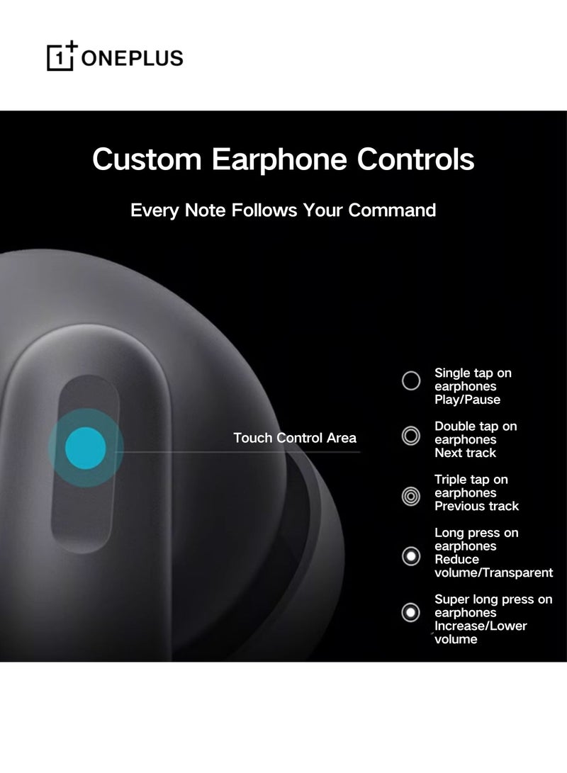 OnePlus - Buds Ace 2 – Premium Wireless Earbuds with Extended Battery and Advanced Noise Cancellation Black - Image 1