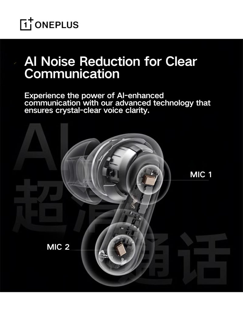 OnePlus - Buds Ace 2 – Premium Wireless Earbuds with Extended Battery and Advanced Noise Cancellation Black - Image 1