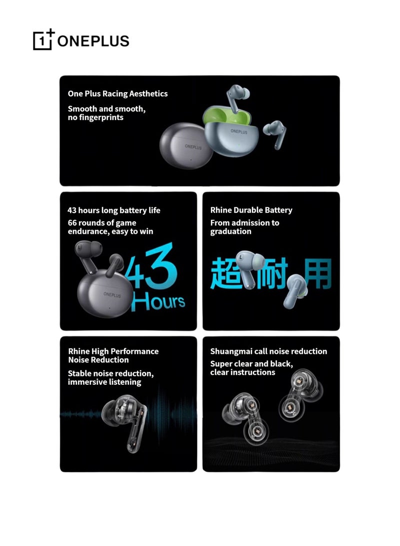 OnePlus - Buds Ace 2 – Premium Wireless Earbuds with Extended Battery and Advanced Noise Cancellation Black - Image 1