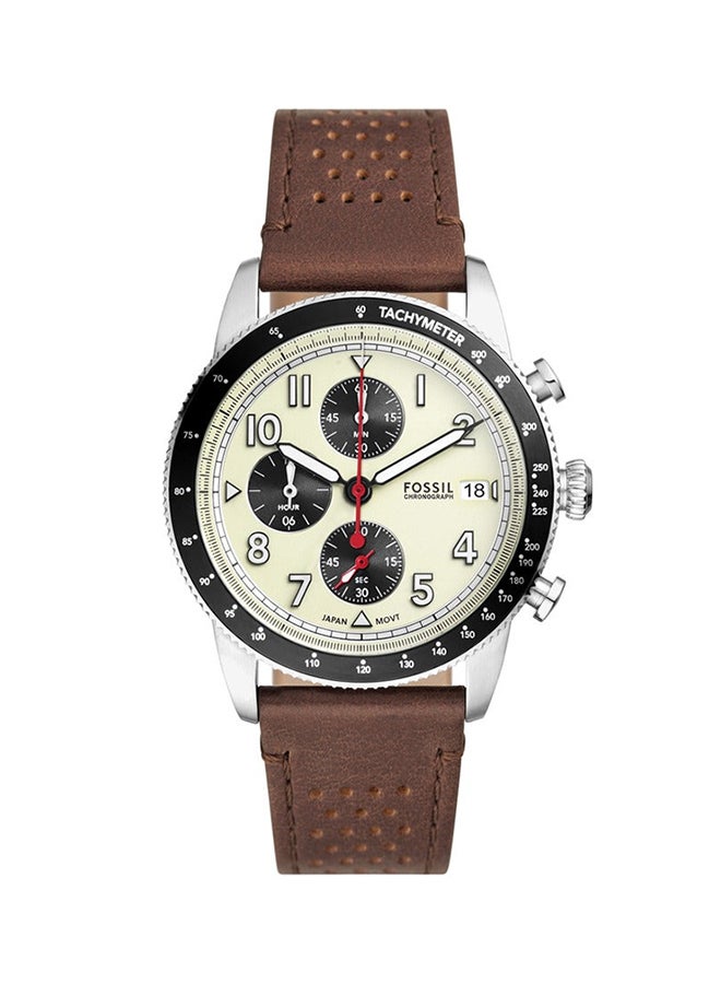 FOSSIL Men's Analog Round Leather Wrist Watch  - Image 1