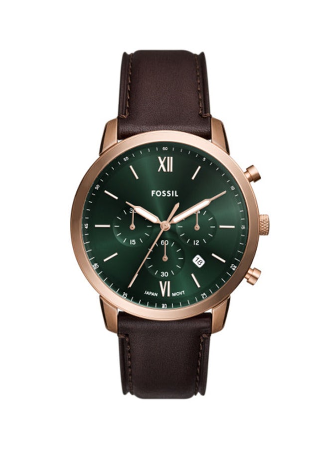 FOSSIL Men's Analog Round Leather Wrist Watch  - Image 1