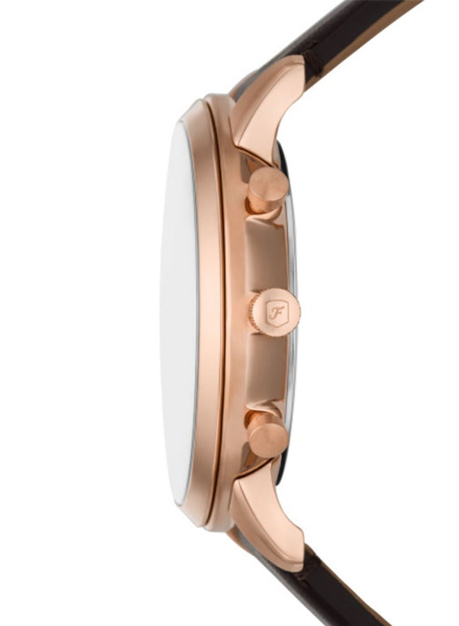 FOSSIL Men's Analog Round Leather Wrist Watch  - Image 2