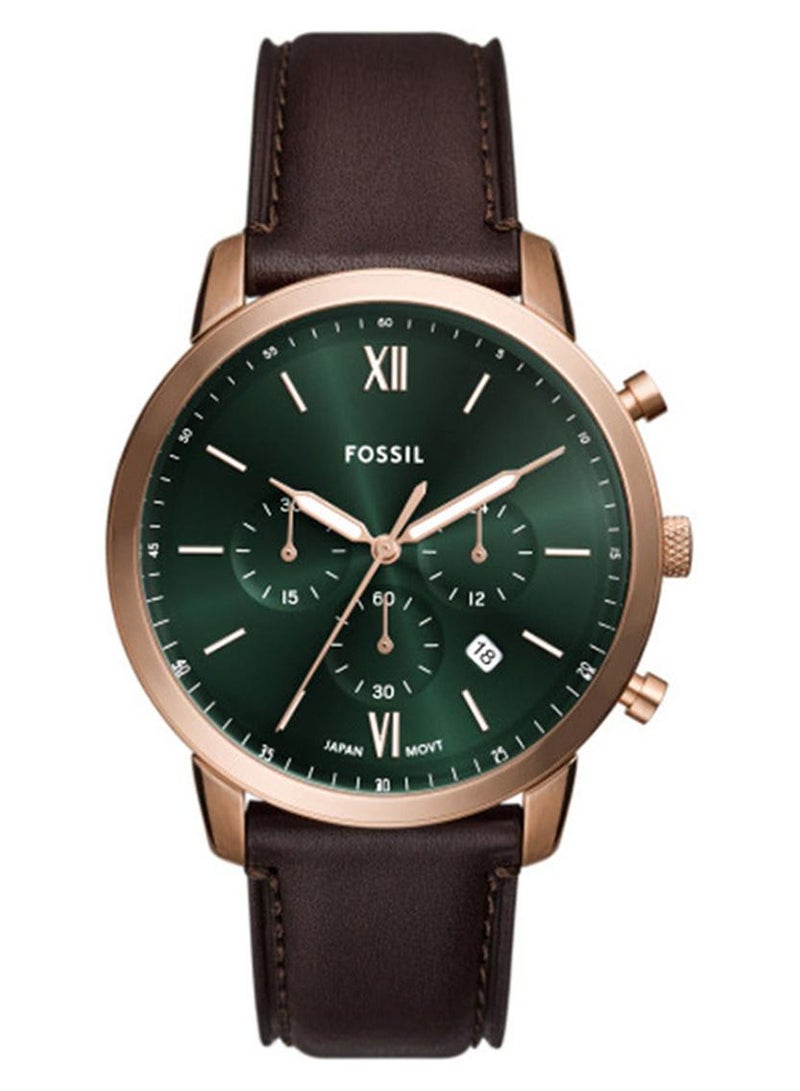 FOSSIL Men's Analog Round Leather Wrist Watch - Image 1