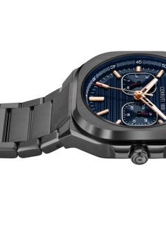 CERRUTI 1881 Men's Cerruti 1881 Leadri Multifunction Watch for Men - Squircle Case, Blue Dial, Rose Gold Line Indices  - Image 3