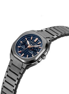 CERRUTI 1881 Men's Cerruti 1881 Leadri Multifunction Watch for Men - Squircle Case, Blue Dial, Rose Gold Line Indices  - Image 2