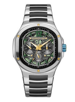 CERRUTI 1881 Men's Trento Multifunction Watch - Green Partial See-Through Dial, Gunmetal Details, Screwed Topring  - Image 1