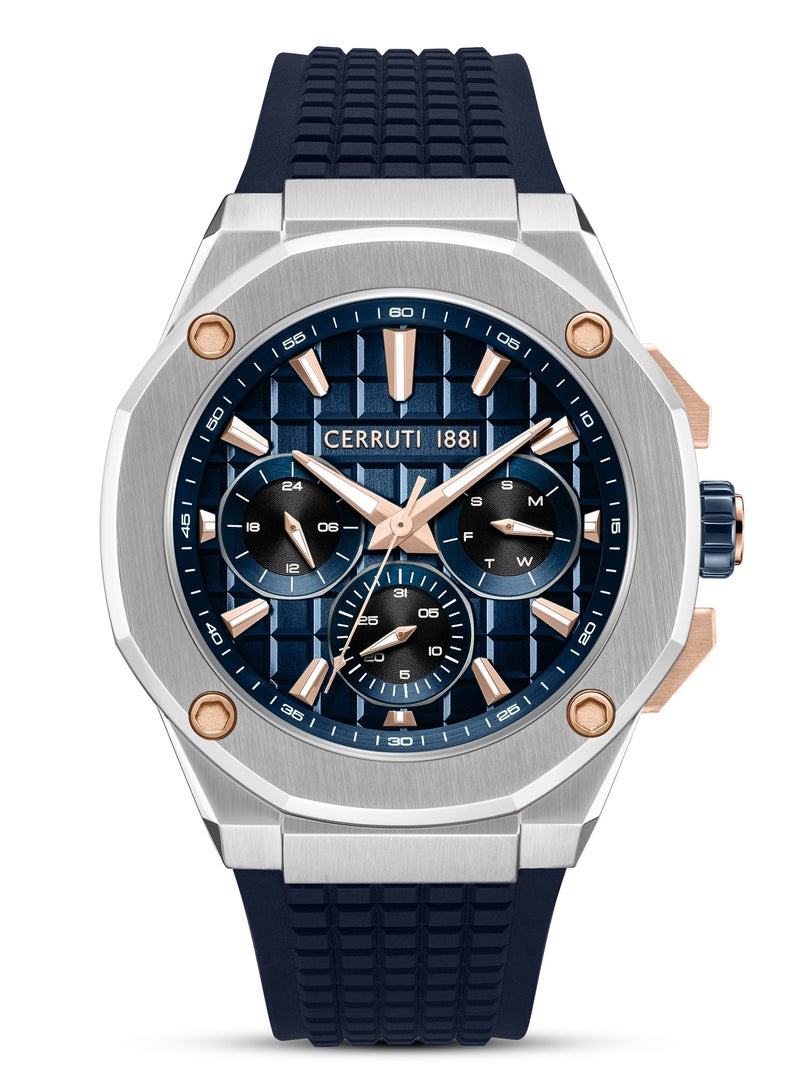 CERRUTI 1881 Men's Cerruti 1881 Razzuolo Multifunction Watch for Men - Blue Gradient Dial, Blue Silicone Strap  - Image 1