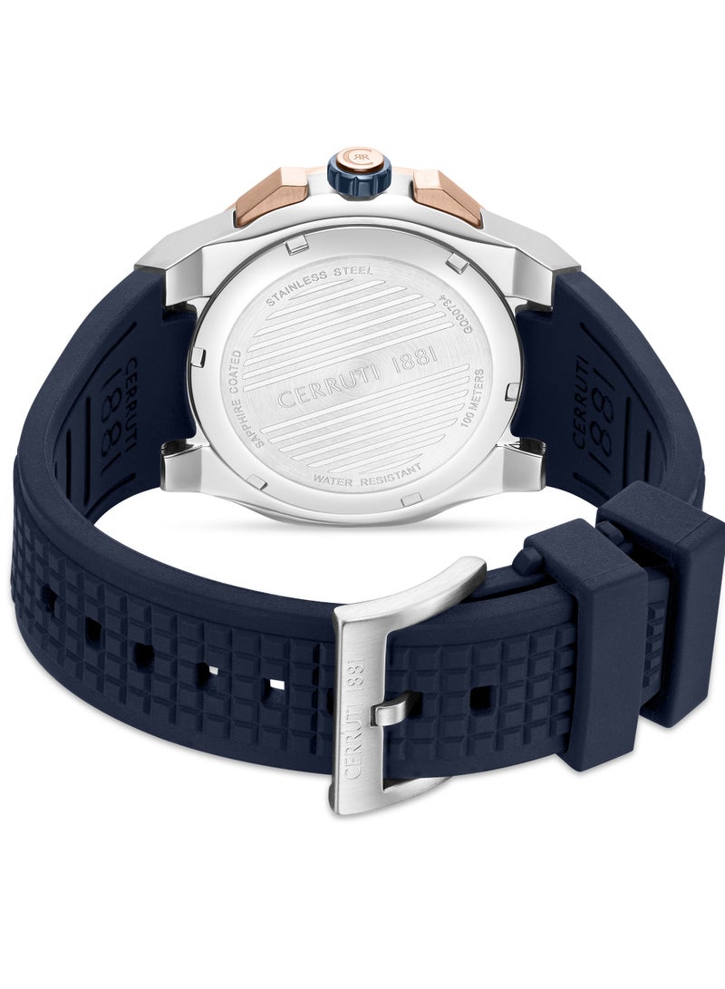 CERRUTI 1881 Men's Cerruti 1881 Razzuolo Multifunction Watch for Men - Blue Gradient Dial, Blue Silicone Strap  - Image 4