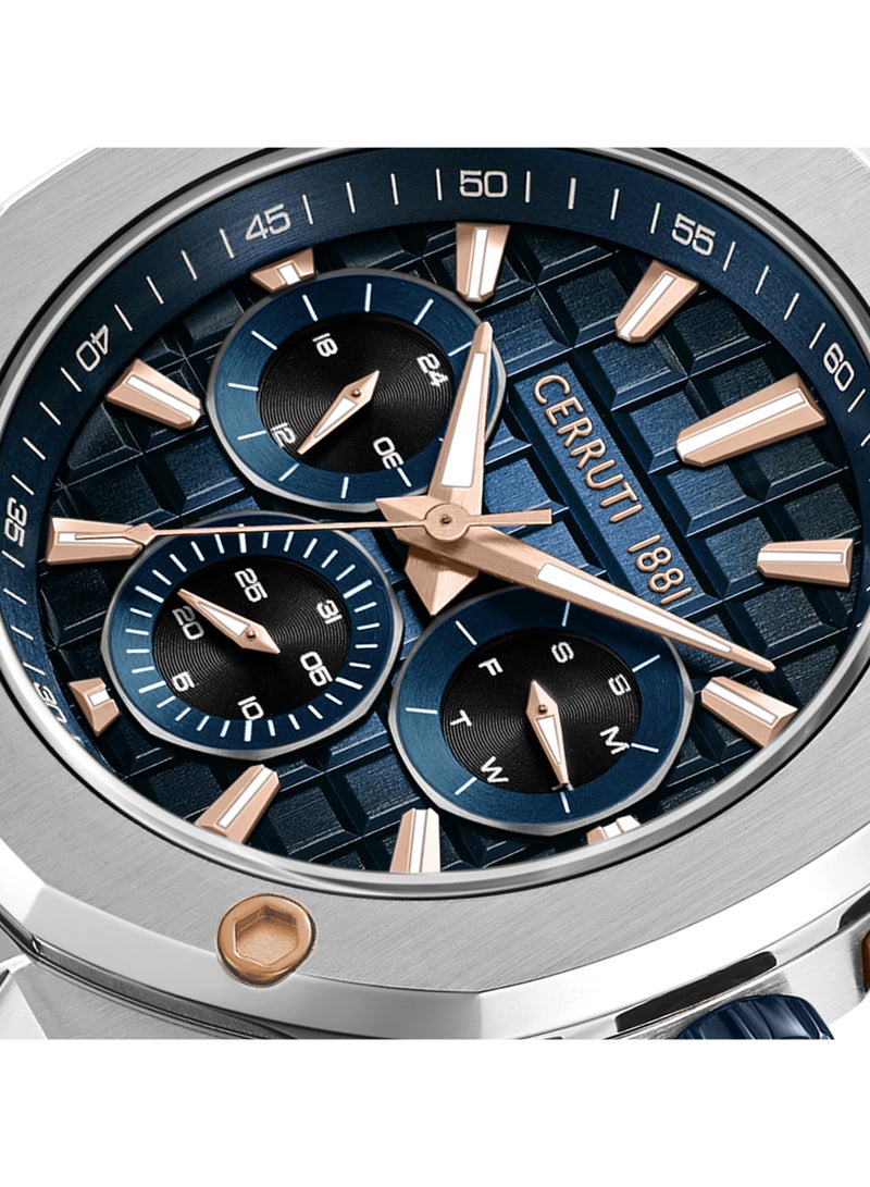 CERRUTI 1881 Men's Cerruti 1881 Razzuolo Multifunction Watch for Men - Blue Gradient Dial, Blue Silicone Strap  - Image 3