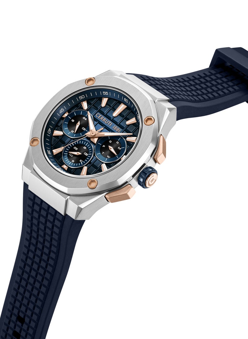 CERRUTI 1881 Men's Cerruti 1881 Razzuolo Multifunction Watch for Men - Blue Gradient Dial, Blue Silicone Strap  - Image 2