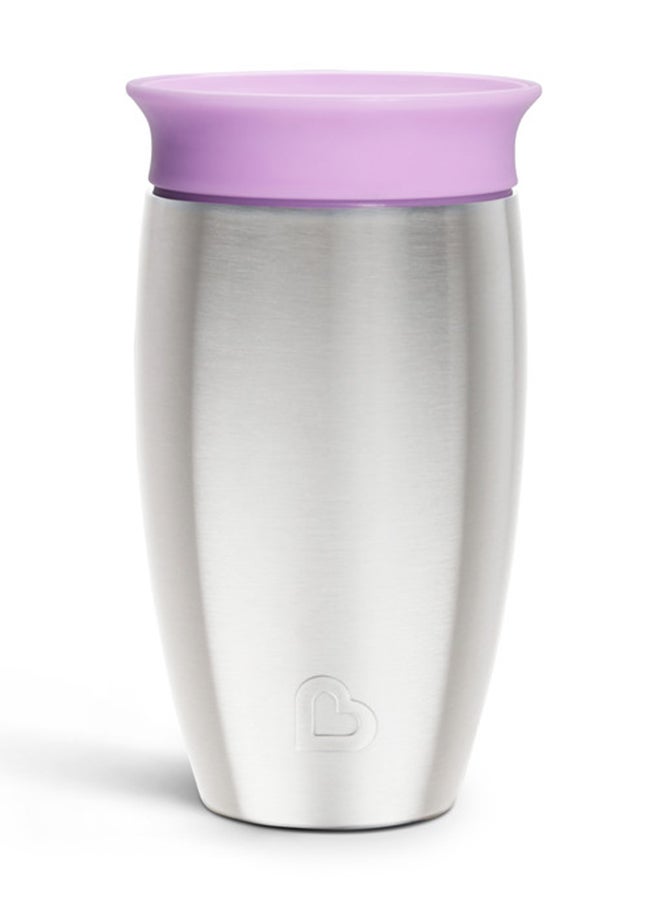 مونشكين كوب ميراكل 360 من الفولاذ المقاوم للصدأ المعزول ذو الجدران المزدوجة للأطفال، 10 أونصات، يحافظ على المشروبات باردة لمدة تصل إلى 15 ساعة، 12 شهرًا فما فوق، بنفسجي - Image 2