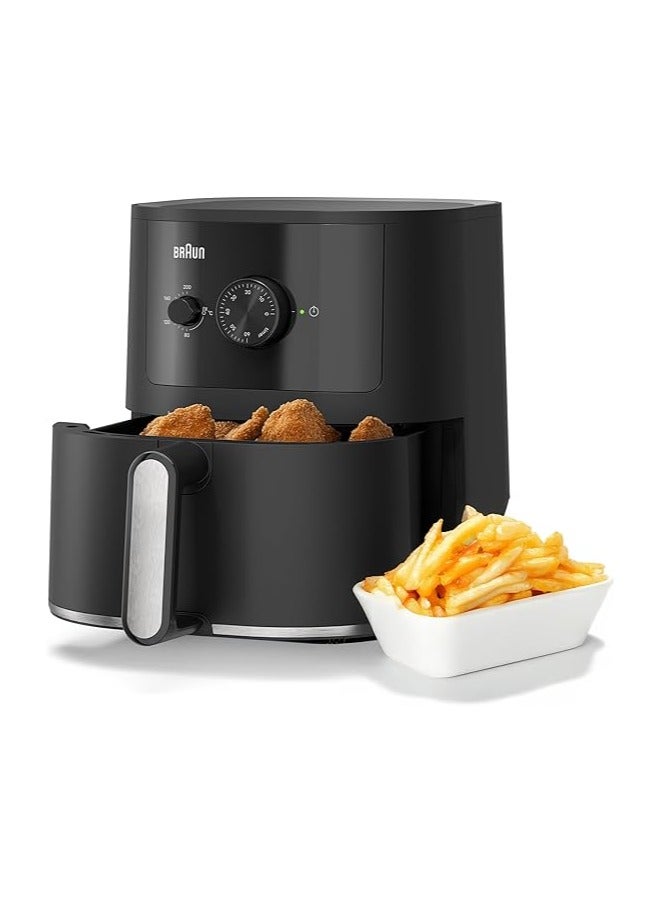 BRAUN MultiFry 3 Airfryer, 4.3 L Big Capacity, RealAir Technology - 4.3 L 1500 W HF 3000 BK Black - Image 1