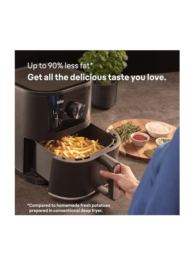BRAUN MultiFry 3 Airfryer, 4.3 L Big Capacity, RealAir Technology - 4.3 L 1500 W HF 3000 BK Black - Image 4