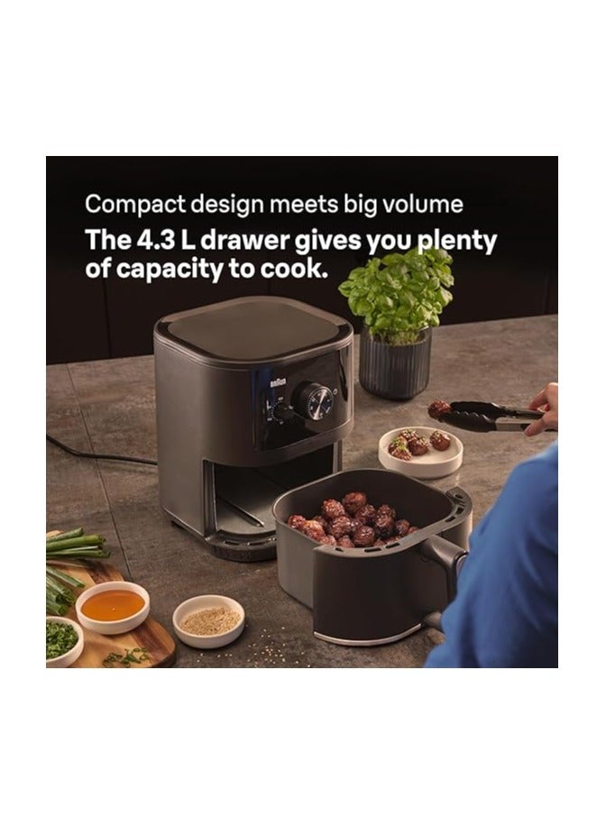 BRAUN MultiFry 3 Airfryer, 4.3 L Big Capacity, RealAir Technology - 4.3 L 1500 W HF 3000 BK Black - Image 5