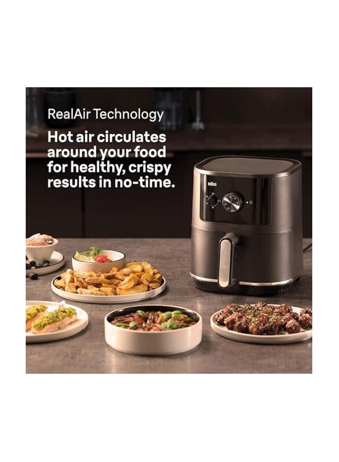 BRAUN MultiFry 3 Airfryer, 4.3 L Big Capacity, RealAir Technology - 4.3 L 1500 W HF 3000 BK Black - Image 3