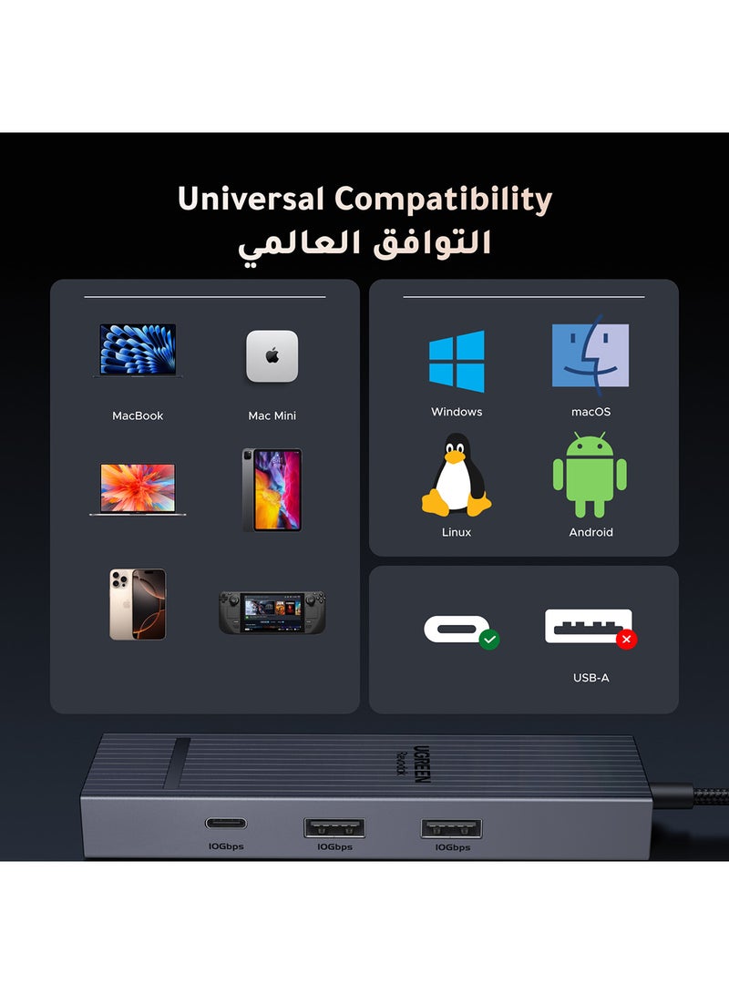 Revodok 6 In 1 USB C Hub Type C to HDMI Adapter 4k@60Hz PD 100W Fast Charging 1000Mbps Ethernet & 3 USB 3.2 Ports  Compatible With New iPhone Macbook Air Pro iPad Pro Lenovo Thinkpad NS SLR Galaxy | Silver