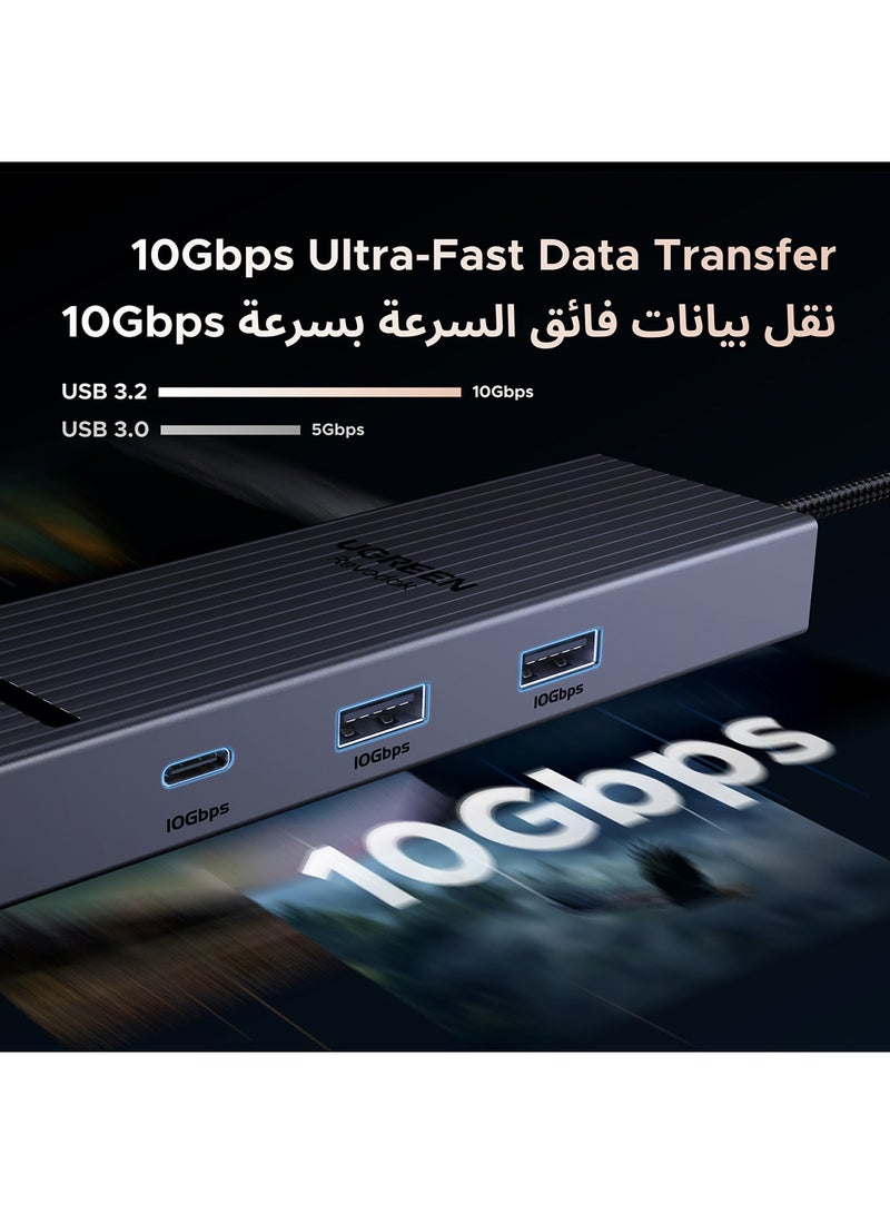Ugreen Revodok 6 In 1 USB C Hub Type C to HDMI Adapter 4k@60Hz PD 100W Fast Charging 1000Mbps Ethernet & 3 USB 3.2 Ports  Compatible With New iPhone Macbook Air Pro iPad Pro Lenovo Thinkpad NS SLR Galaxy | Silver  - Image 3