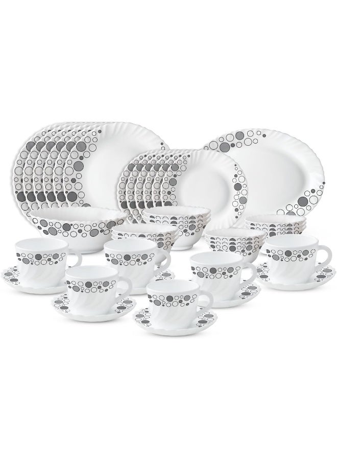 BOROSIL - Larah Plano Opal Dinner Set Luna, 38Dspl01-Sb, 38 Pc Set Luna - Image 1