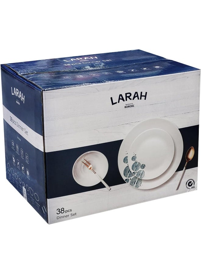 BOROSIL - Larah Plano Opal Dinner Set Luna, 38Dspl01-Sb, 38 Pc Set Luna - Image 1