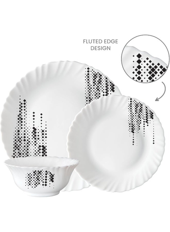 Borosil Larah Plano Opal Dinner Set, Slate, 12DSPL01-SL, 12 PC Set Slate - Image 2