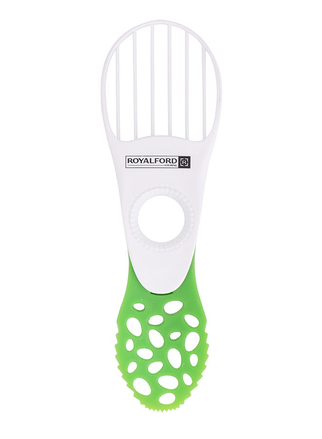 رويال فورد Royalford 5-in-1 Avocado Tool- RF10517| Perfect for Cutting, De-stoning and Slicing| Food-Grade, Premium-Quality Polymer| Ergonomic Design for Easy and Convenient Handling| Dishwasher Safe| Green White  - Image 1