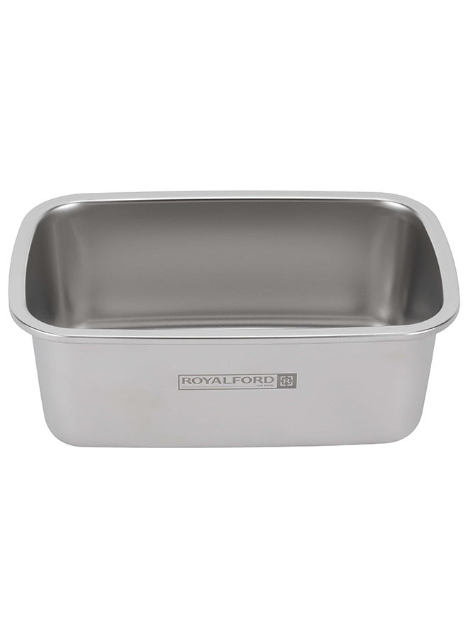 1000Ml Stainless Steel Lunch Box - Rf12172, Rectangle Tiffin With Polymer Lid And 4 Side Locks. Food-Grade, BPA-Free, Airtight, Leak-Proof. Keeps Food Fresh Beige/Silver