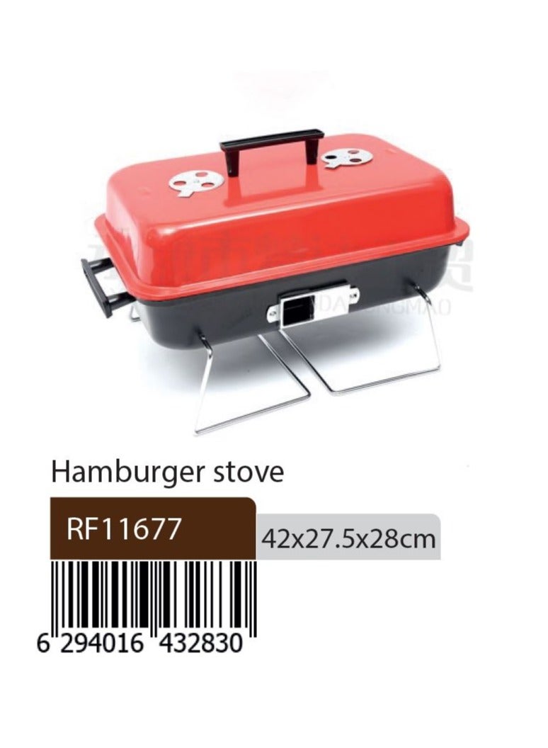رويال فورد Hamburger Stove- RF11677 Portable Charcoal Grill with Large Cooking Surface Perfect for Indoor, Camping, Hiking and Other Outdoor Entertainment  - Image 5