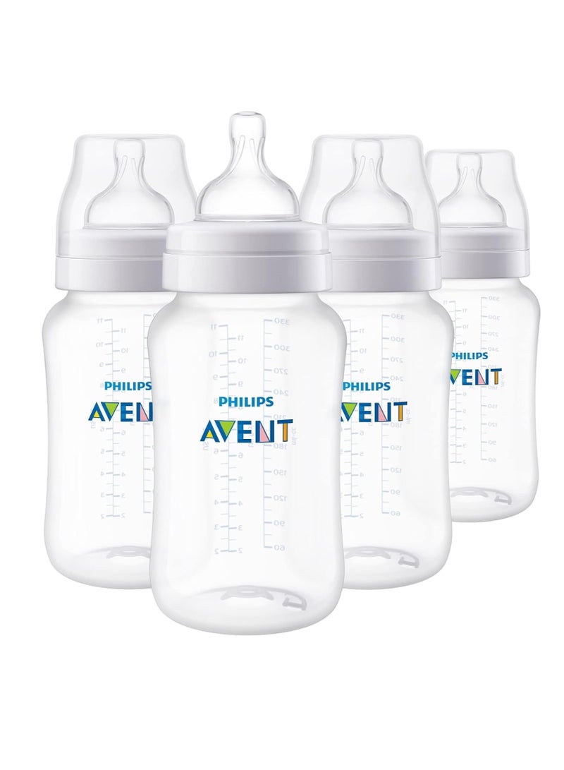 PHILIPS AVENT Anti Colic Baby Bottles, 330 ml, Pack of 4, Clear, 3m+  - Image 2